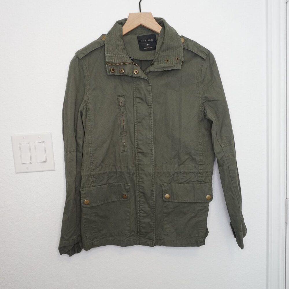 Love Tree: Green Zipper & Button up Jacket